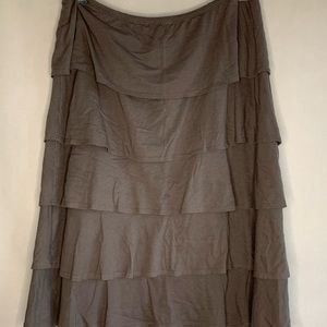Garnet Hill Grey Knit Tiered Skirt Size Med